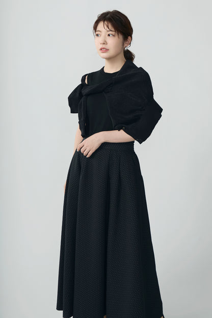 Blooming jacquard skirt (Black/dot)