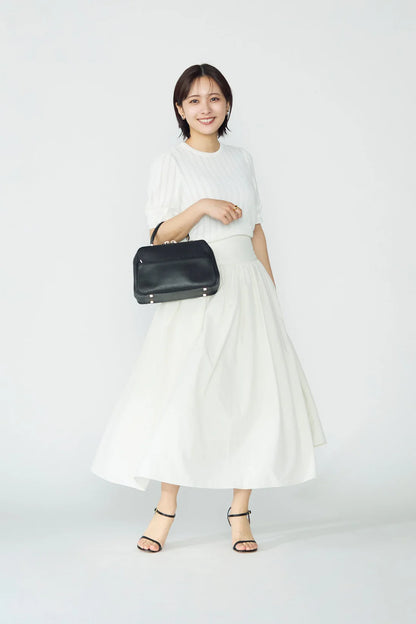 Jane half-sleeve knit tops (White)