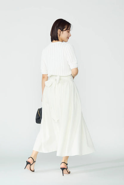 Jane half-sleeve knit tops (White)