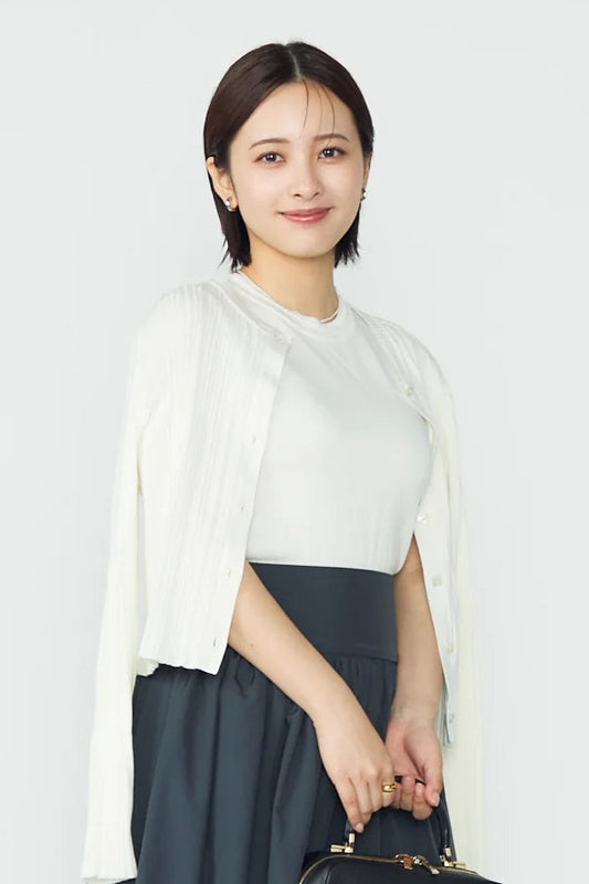 Bowtie rib ensemble knit(Ivory)