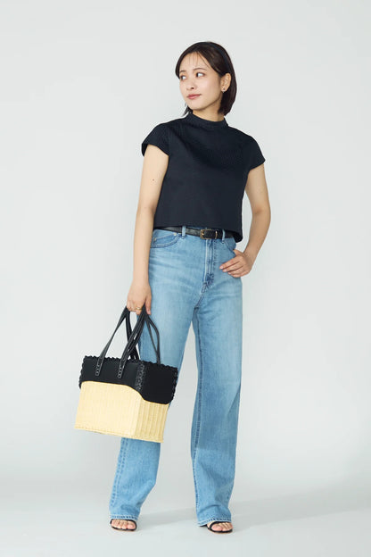 Blooming jacquard tops(Navy)