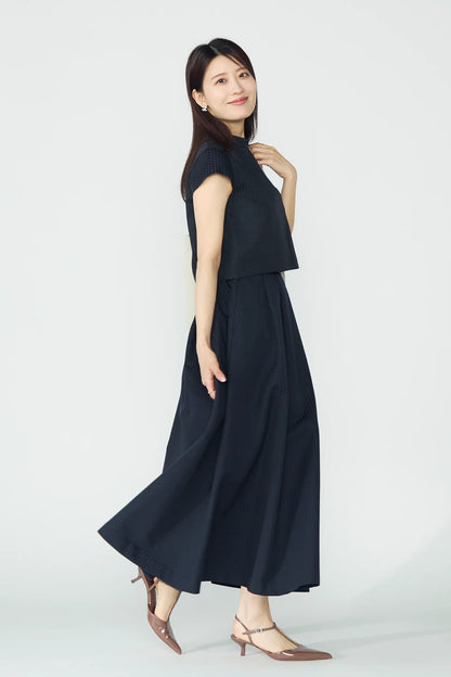 Blooming jacquard tops(Navy)