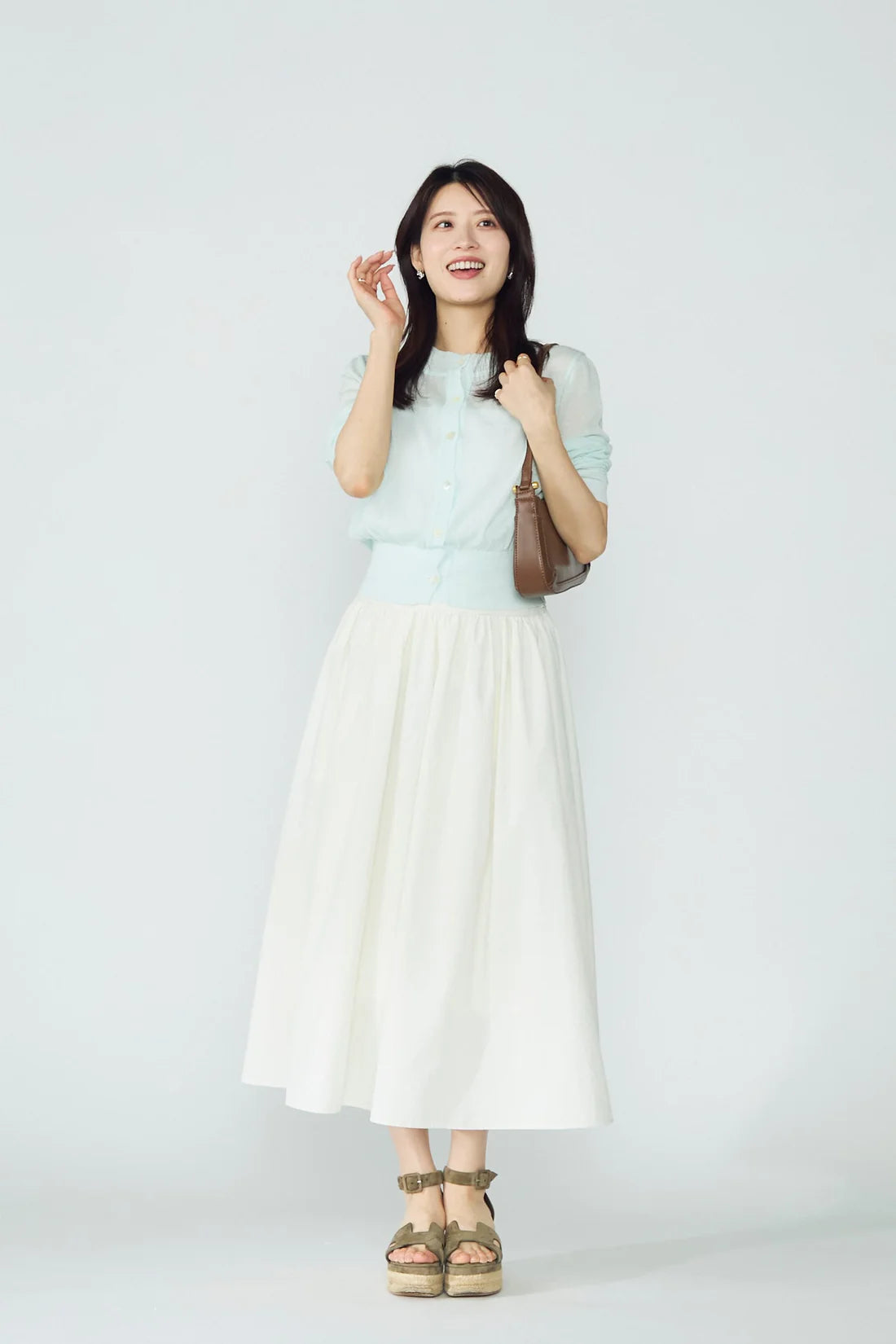 Slight glitter sheer cardigan (Mist blue)