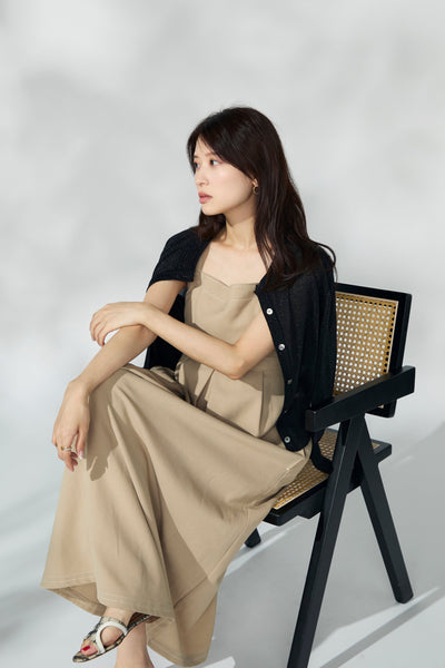 定価22,000円【Audire アウディーレ】クラシックベルトワンピース Classic belt one piece (Beige) – Audire