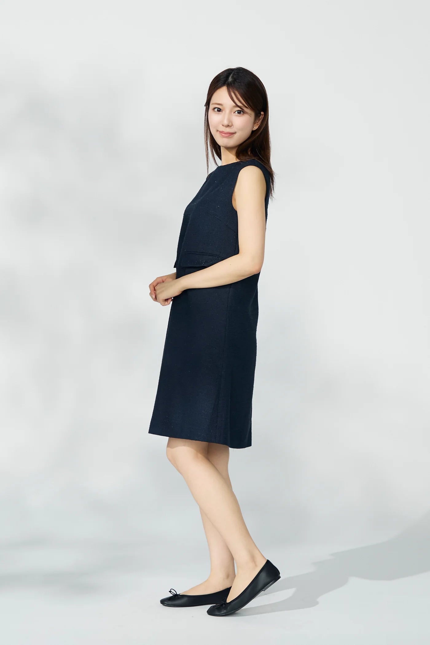 London tweed dress(Navy)