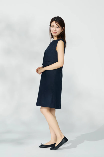 London tweed dress(Navy)