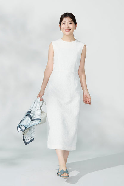 Everywhere jacquard dress (White/Flower)