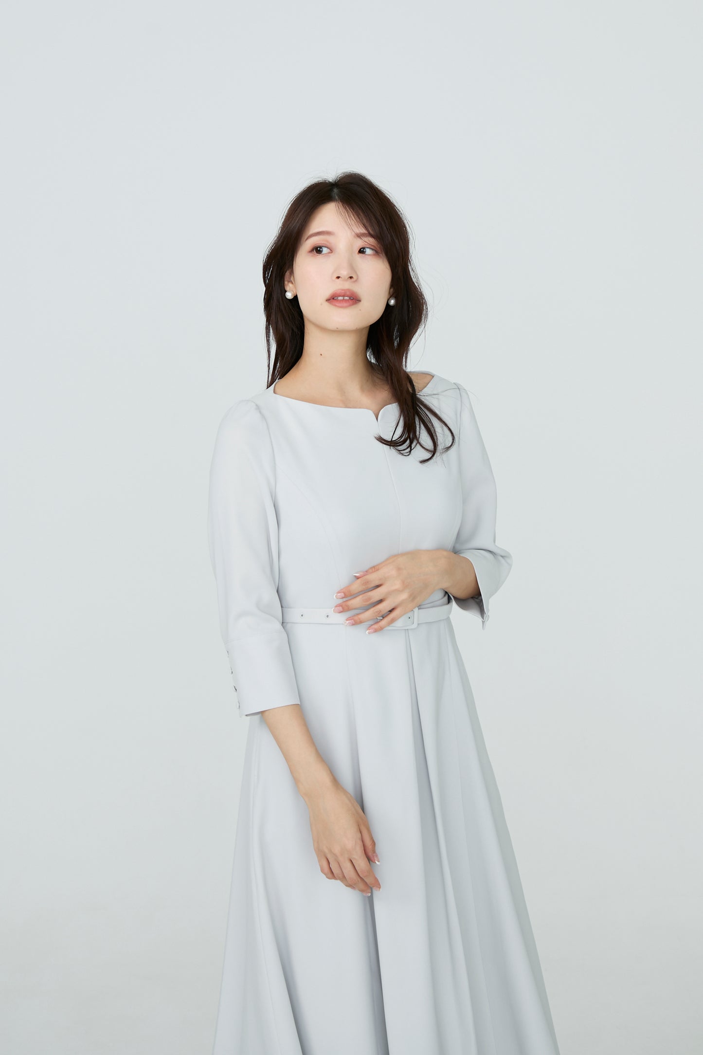 Charlotte flare dress(Pale gray)