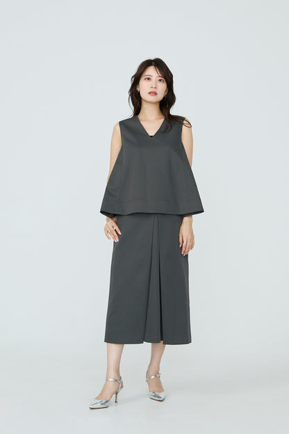 Frame layeard vest(Charcoal)
