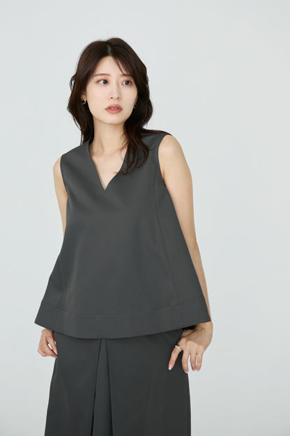 Frame layeard vest(Charcoal)