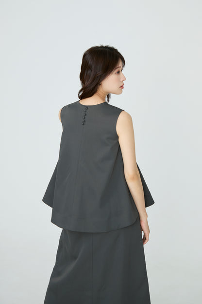 Frame layeard vest(Charcoal)
