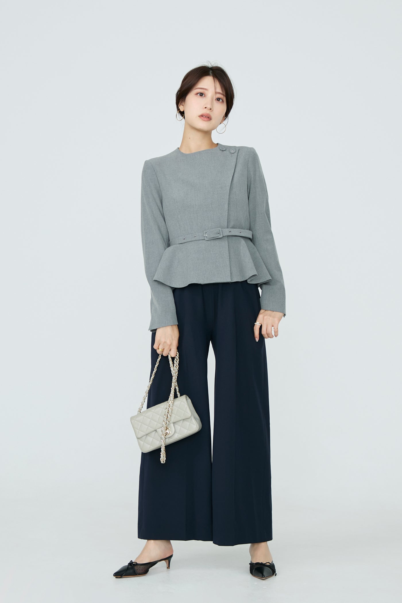 Noona peplum jacket(Gray)