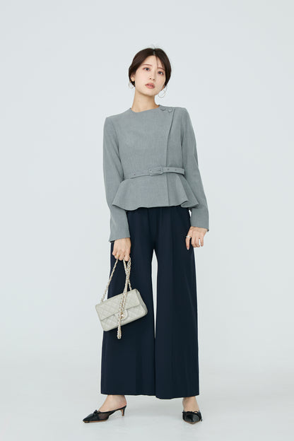 Noona peplum jacket(Gray)
