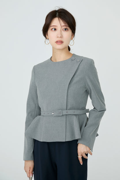 Noona peplum jacket(Gray)