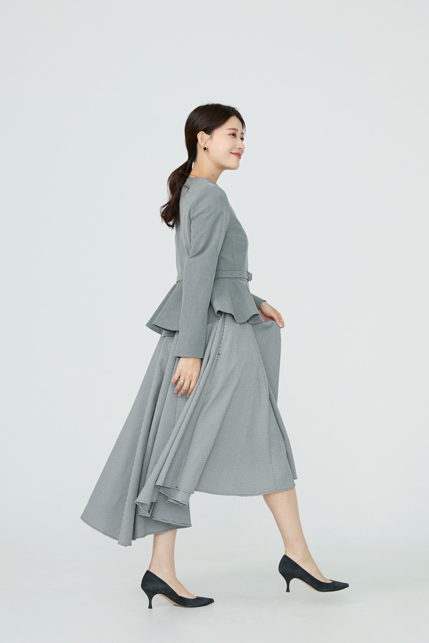 Noona peplum jacket(Gray)