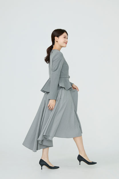 Noona peplum jacket(Gray)