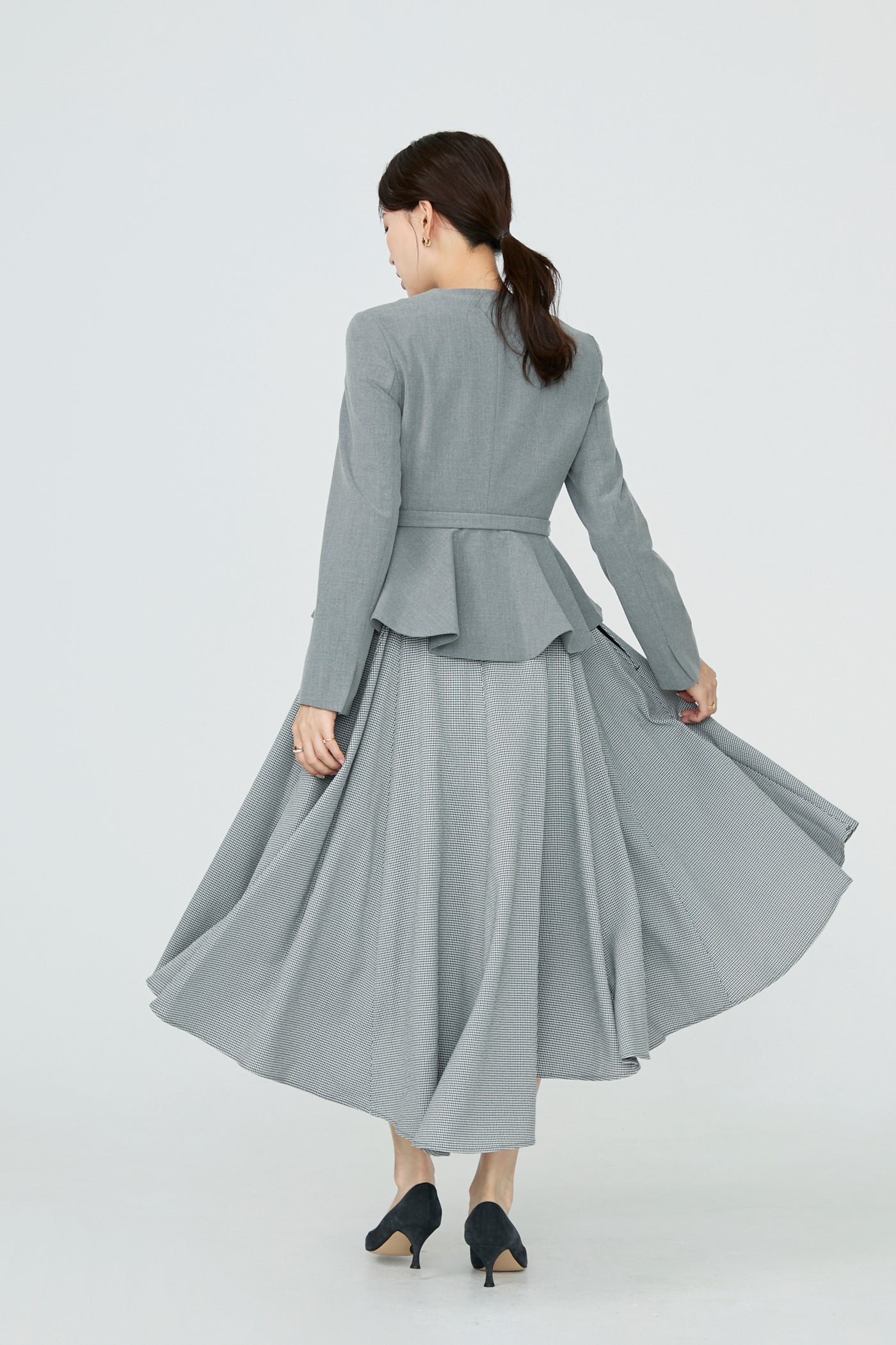 Noona peplum jacket(Gray)