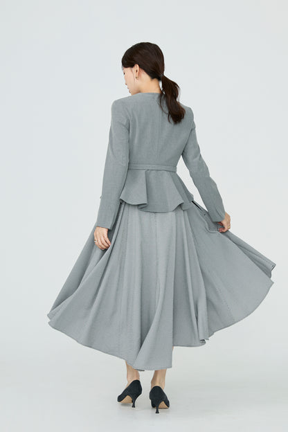 Noona peplum jacket(Gray)