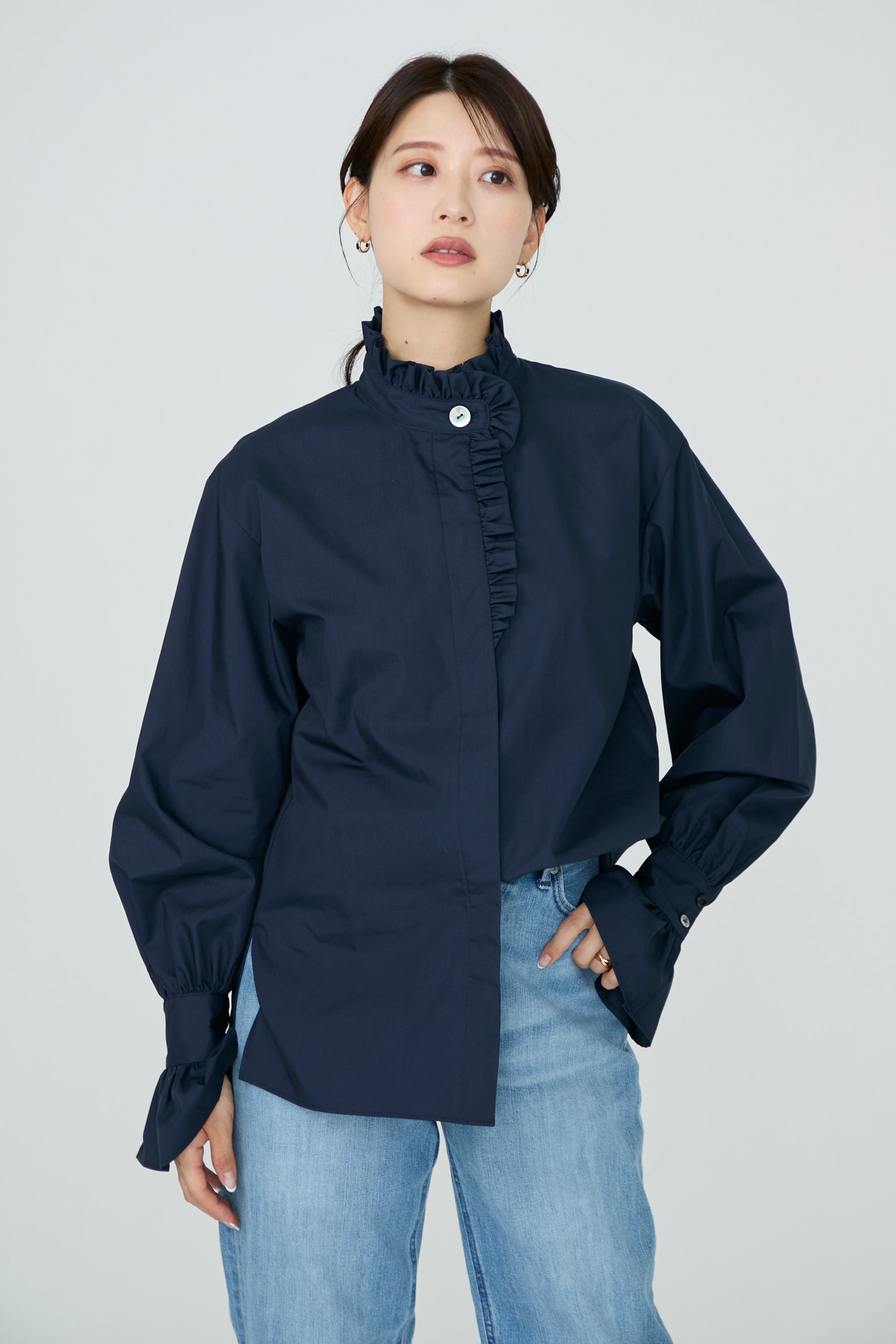 新品！アウディーレ　French chic blouse(Navy) French chic blouse(Navy) – Audire