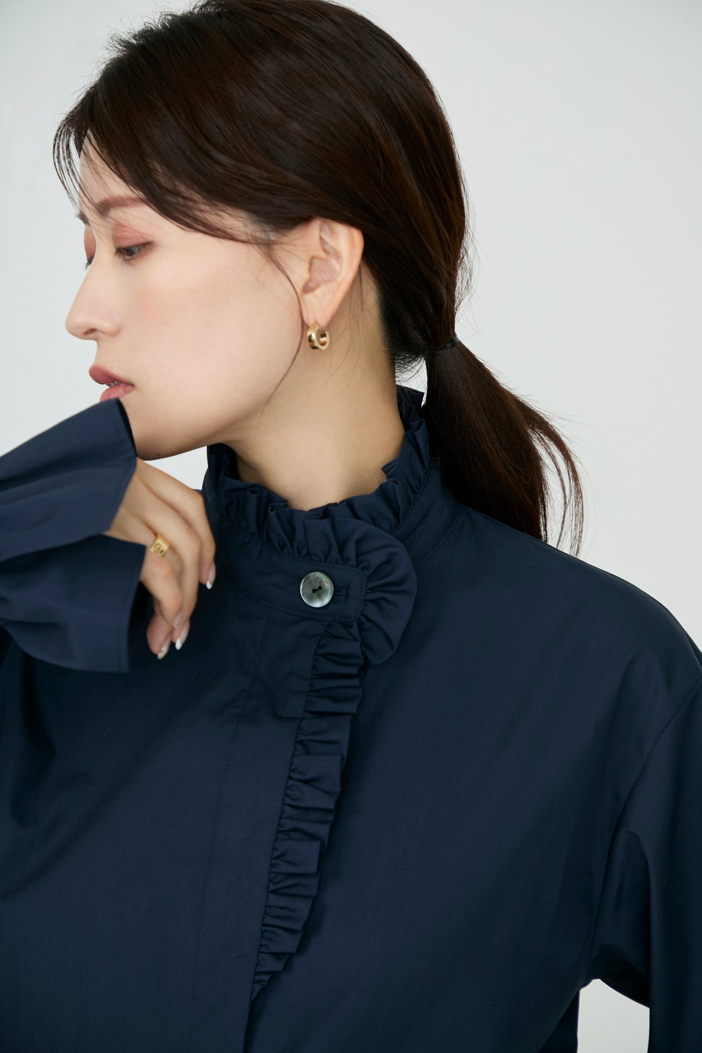 French chic blouse(Navy)