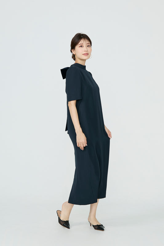 3pattern ribbon dress(Navy)