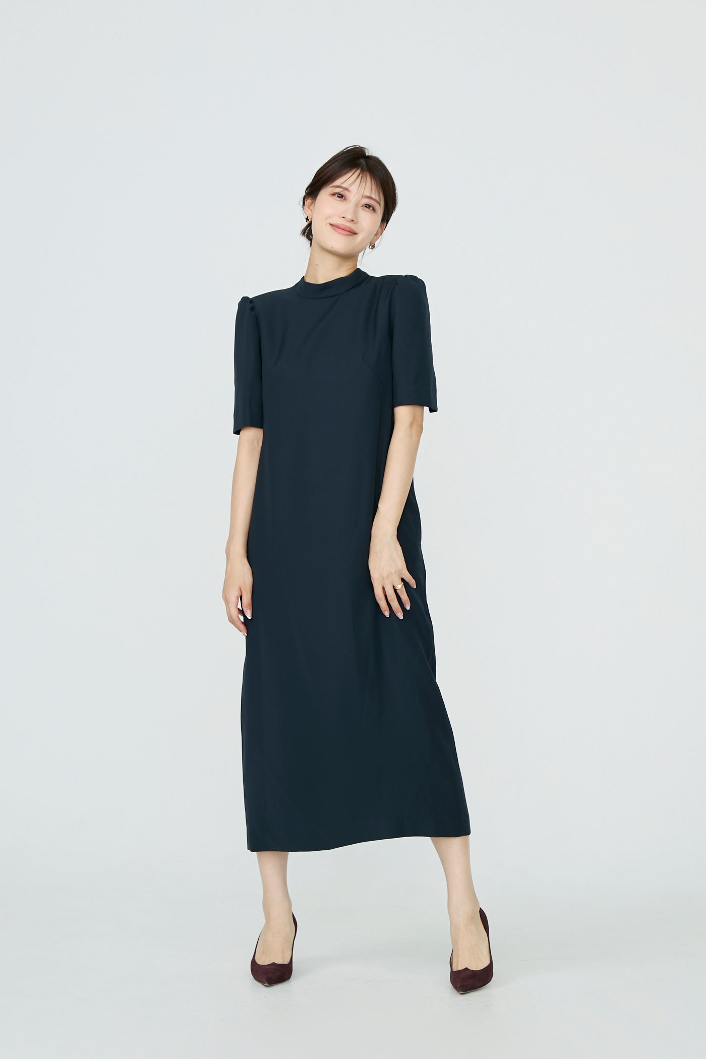 3pattern ribbon dress(Navy)