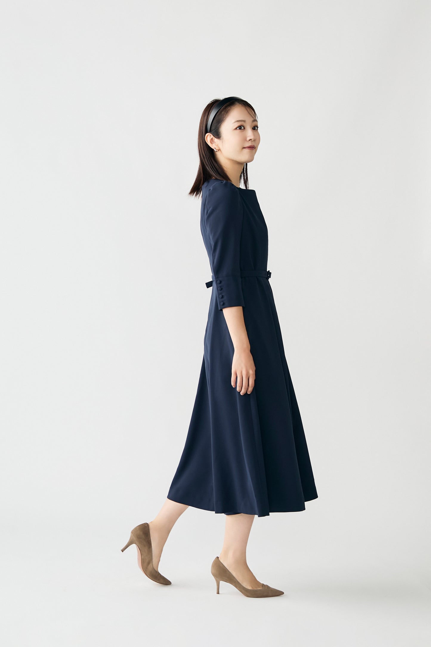 Charlotte flare dress(Navy)
