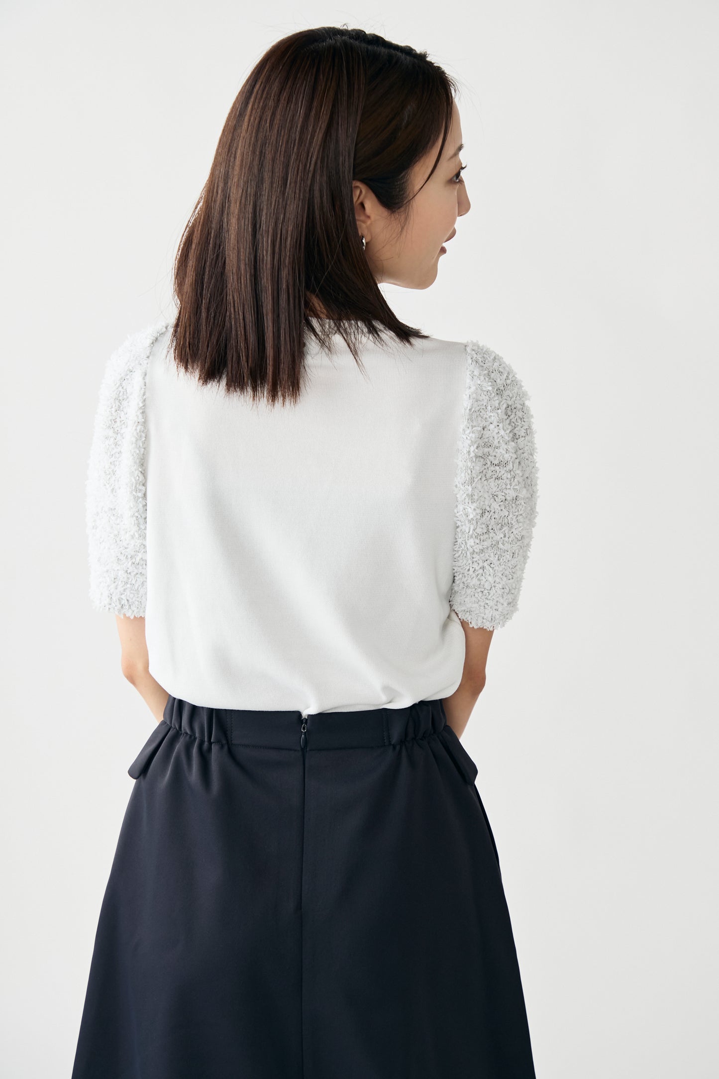 Flurries sleeve kint tops(White)