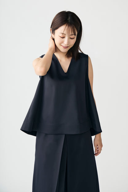 Frame layeard vest(Navy)