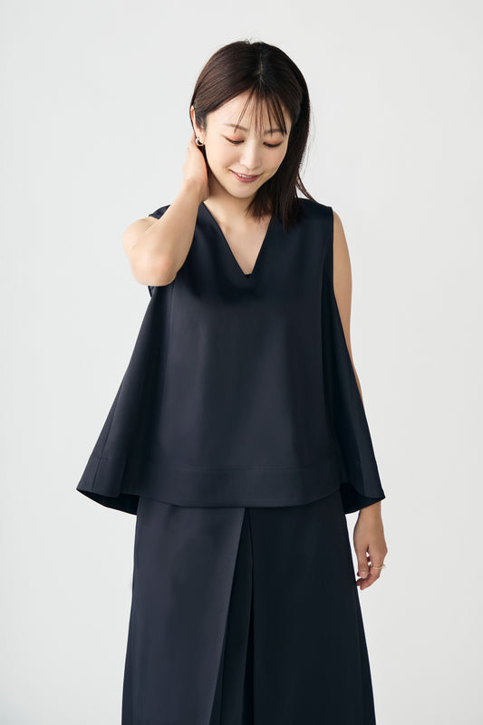 Frame layeard vest(Navy)