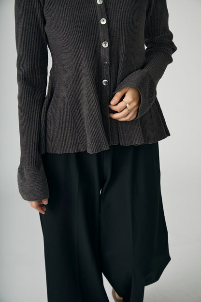 Velor touch bell cardigan(Gray)