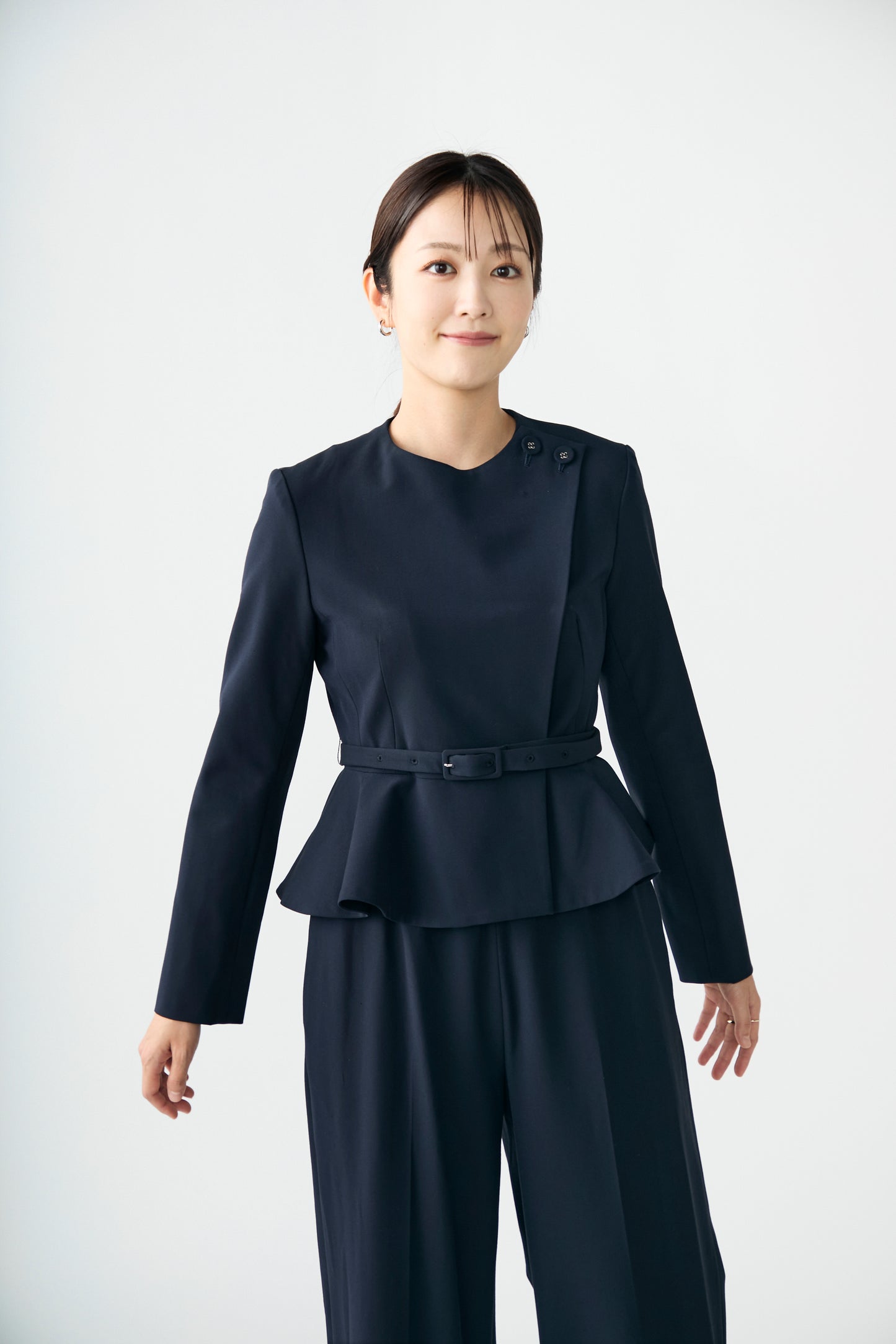 Noona peplum jacket(Navy)