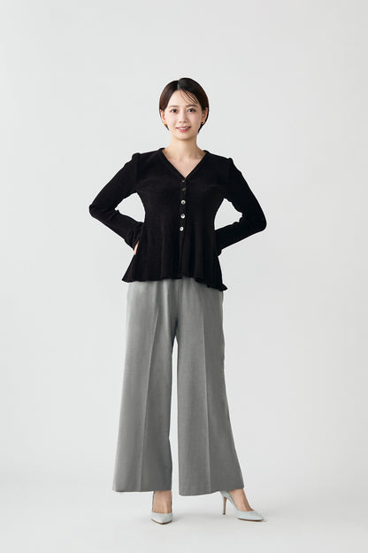 Velor touch bell cardigan(Black)