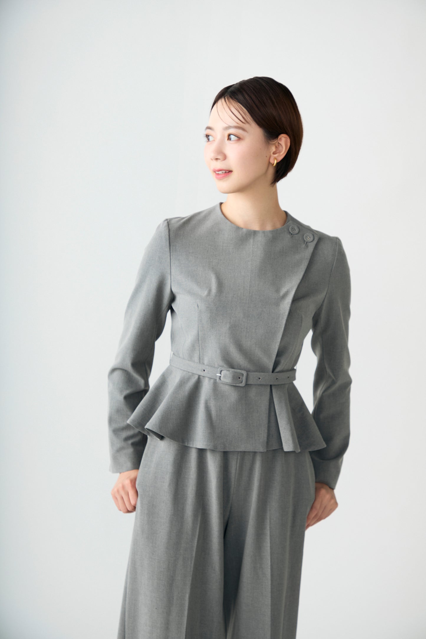 Noona peplum jacket(Gray)