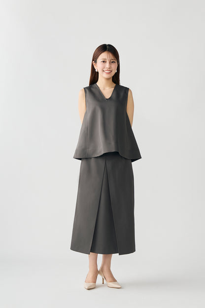 Frame layeard vest(Charcoal)