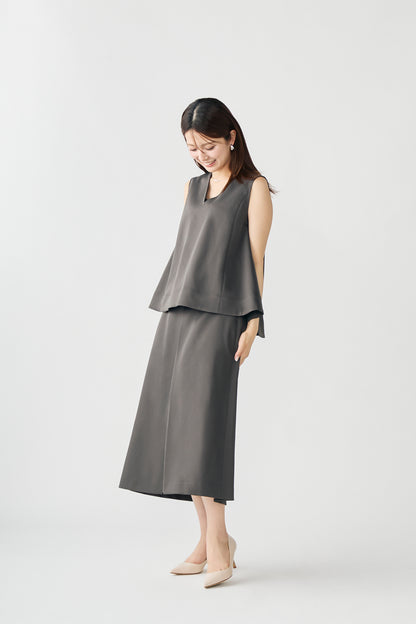 Frame trad skirt(Charcoal)