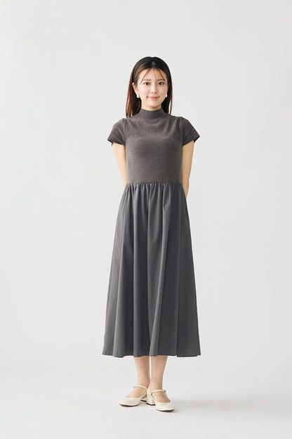 Velor touch knit dress(Gray)