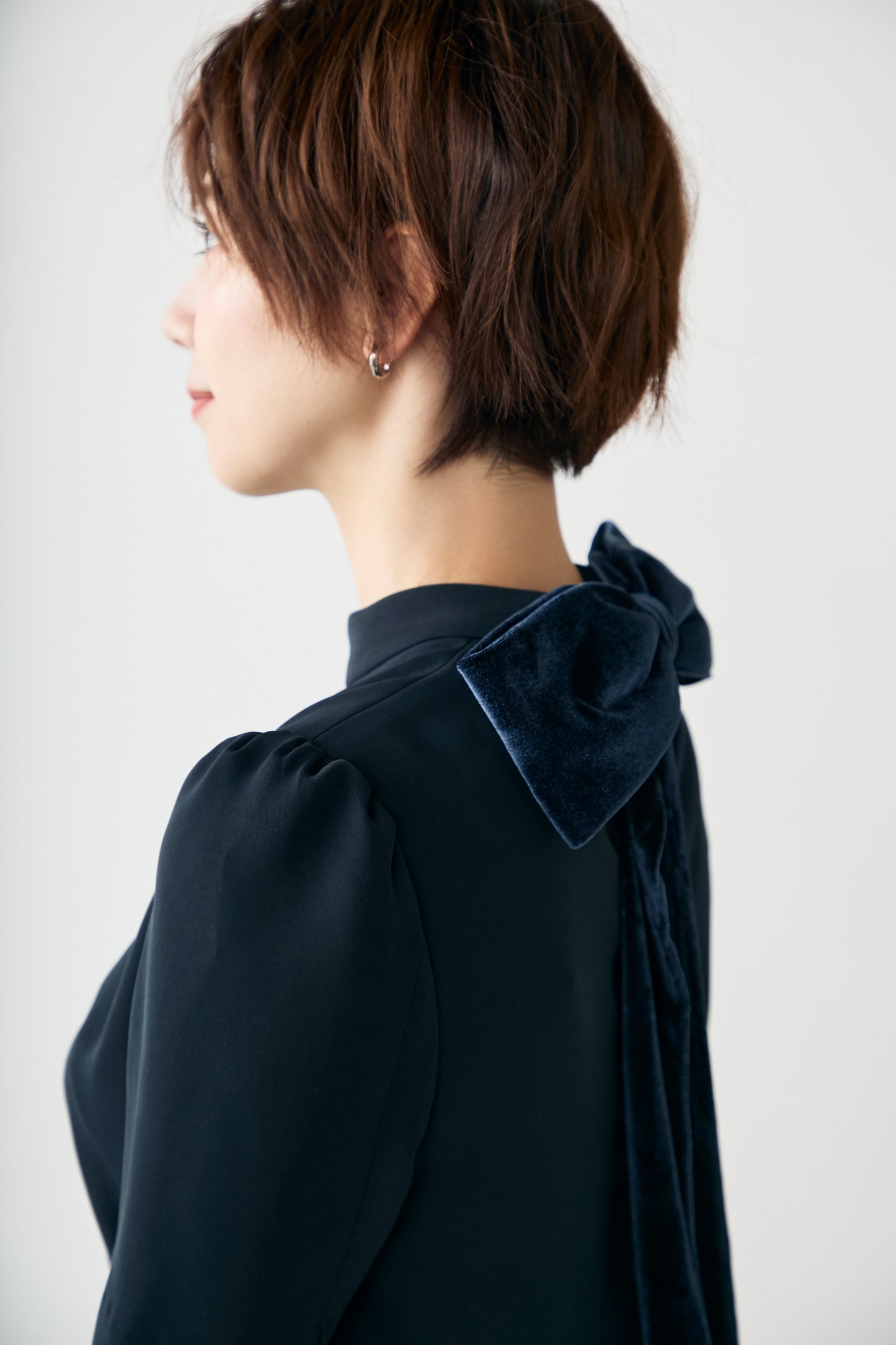 3pattern ribbon dress(Navy)