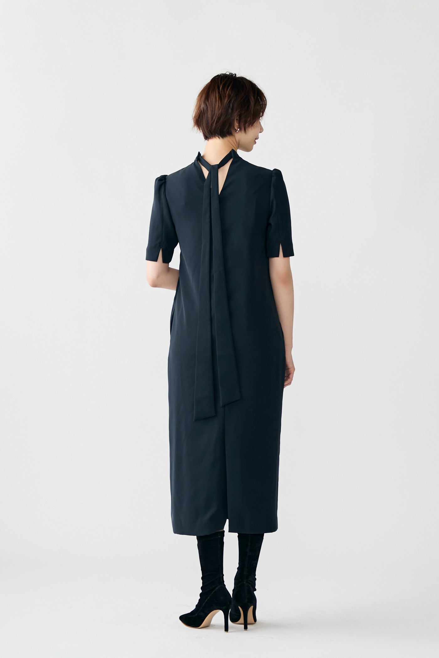 3pattern ribbon dress(Navy)