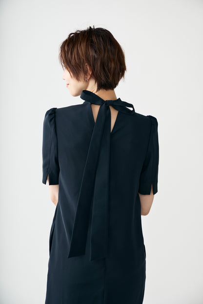 3pattern ribbon dress(Navy)