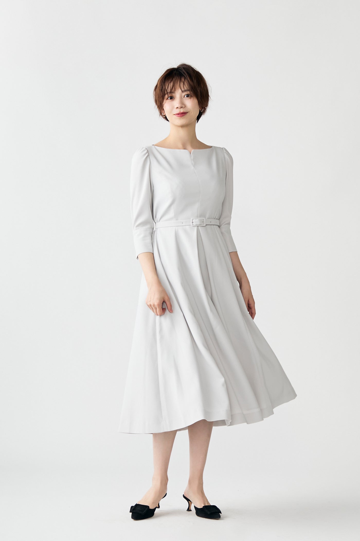 Charlotte flare dress(Pale gray)