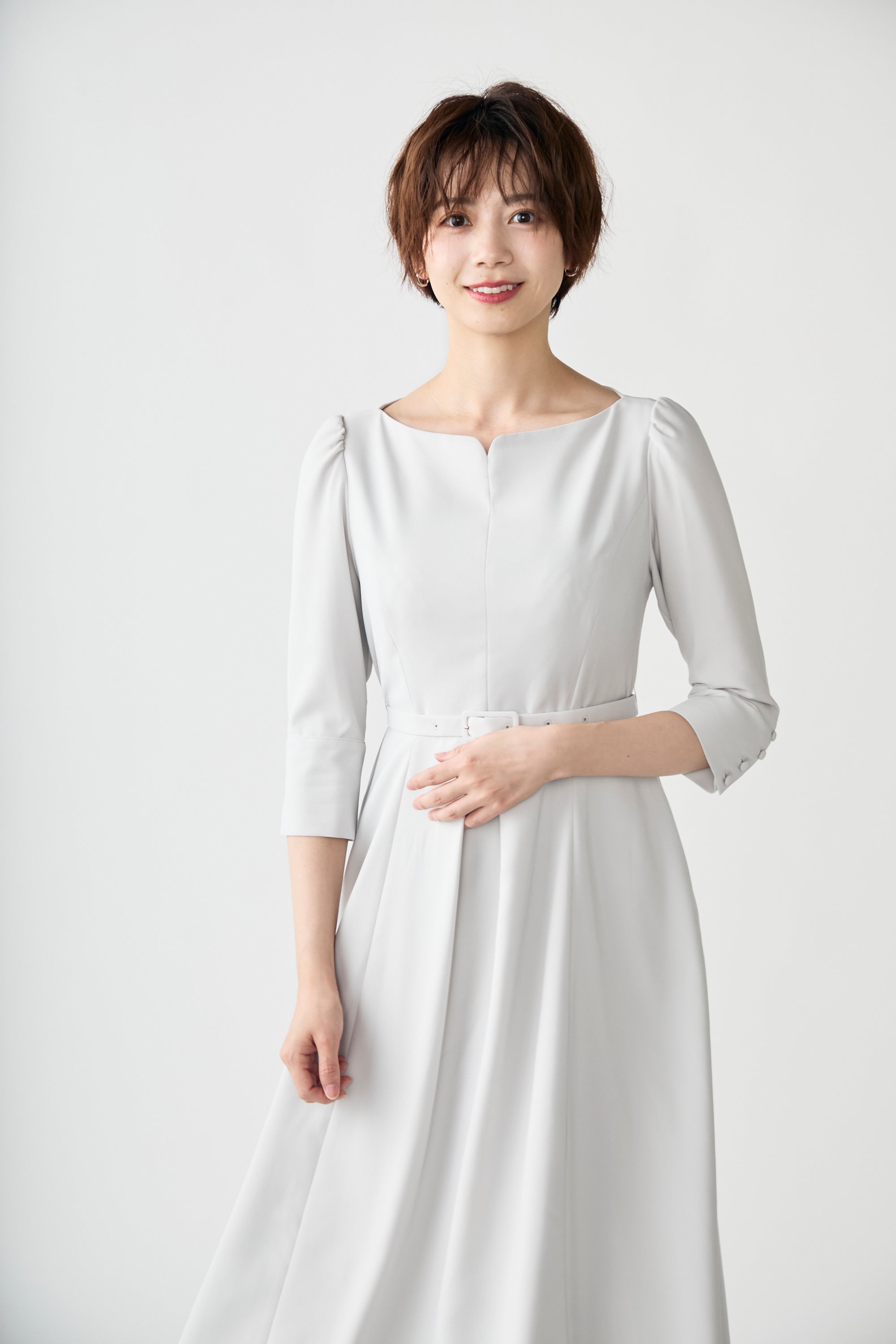 Charlotte flare dress(Pale gray) – Audire