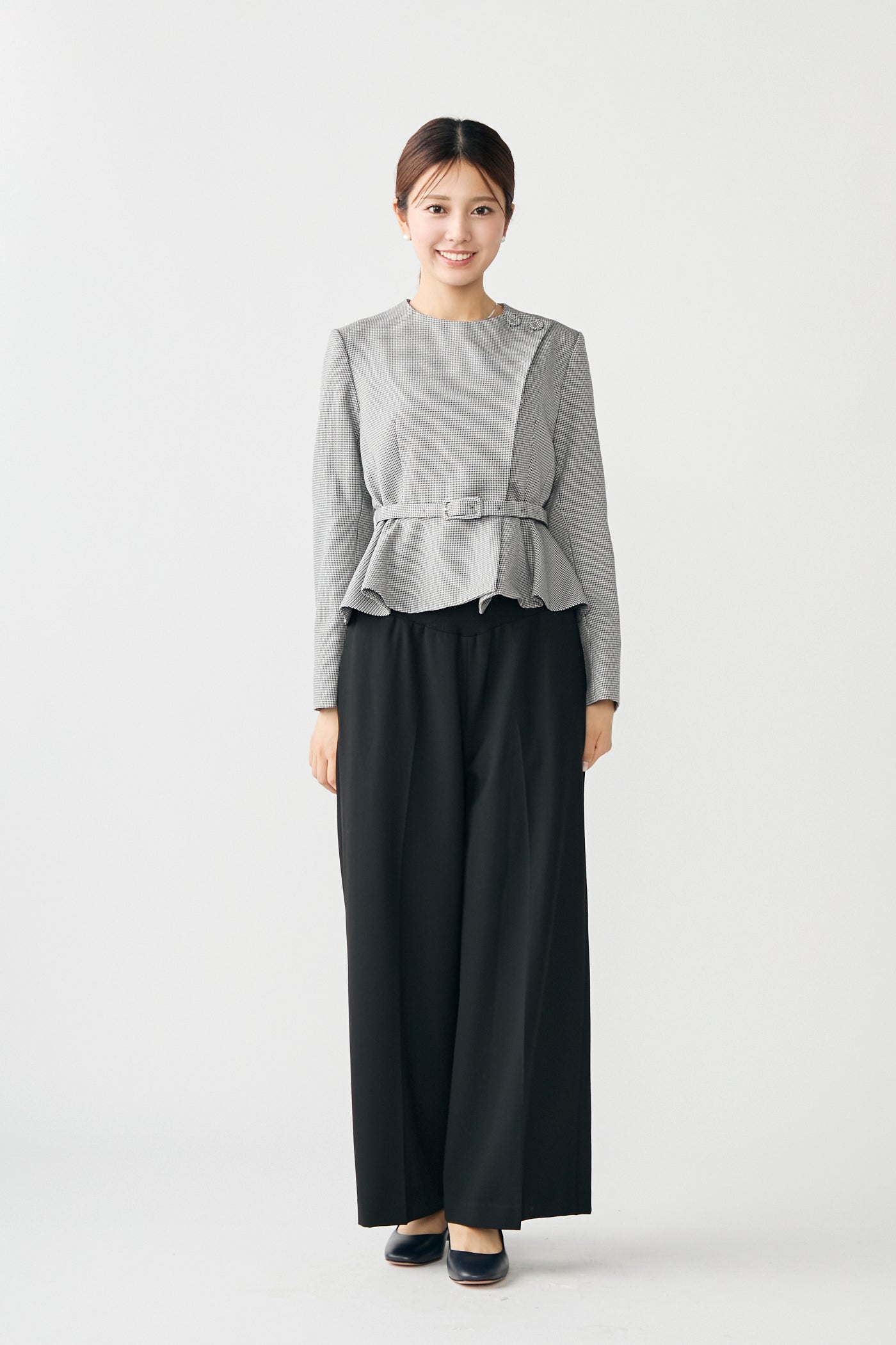 Noona peplum jacket(Houndstooth) – Audire