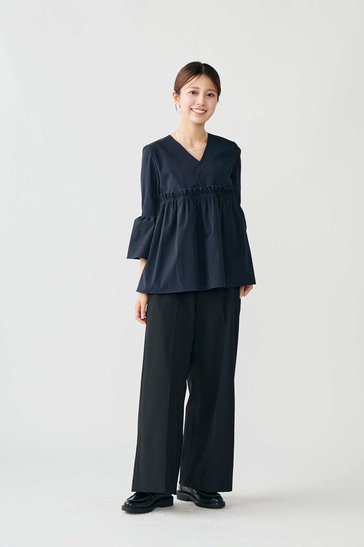 Frills over tops(Navy)