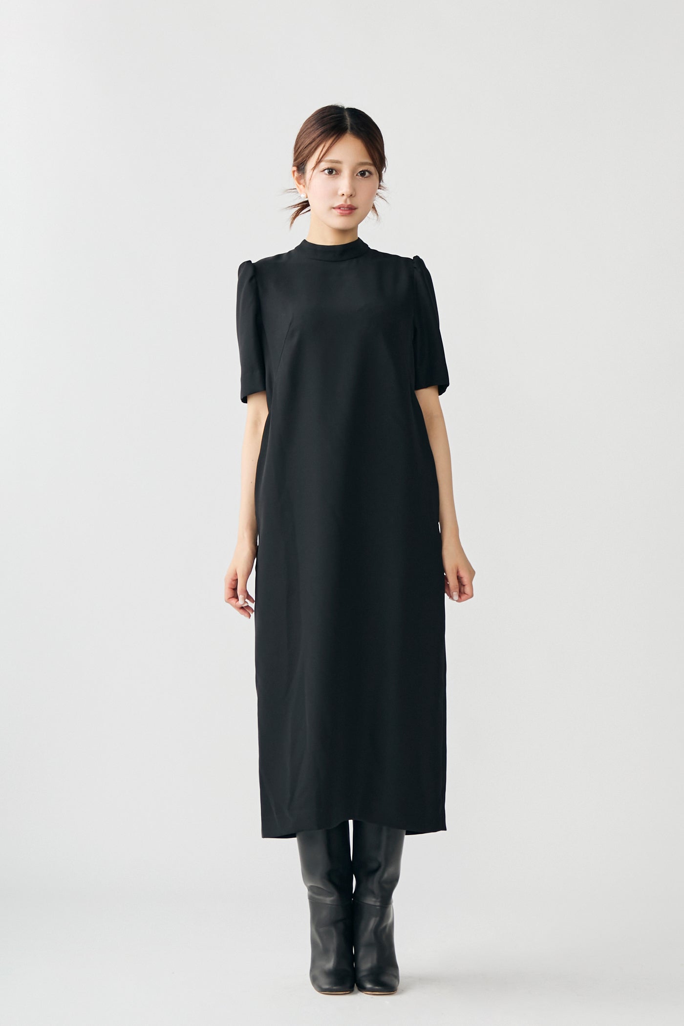 3pattern ribbon dress(Black)