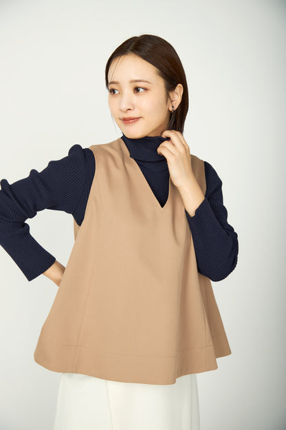 Frame layeard vest(Camel)