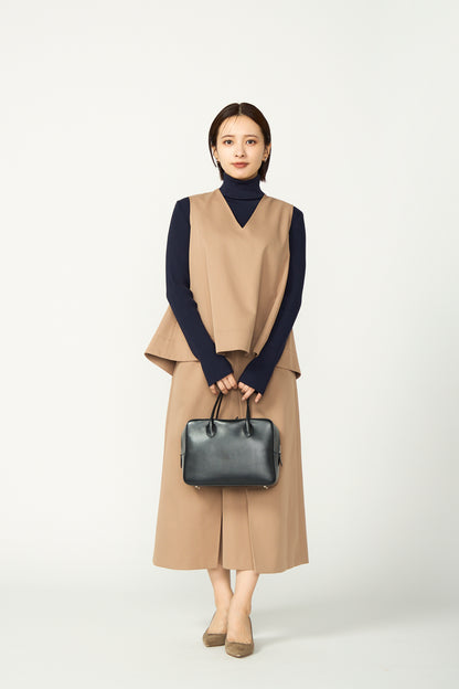 Pleasant rib turtle sweater (Navy)