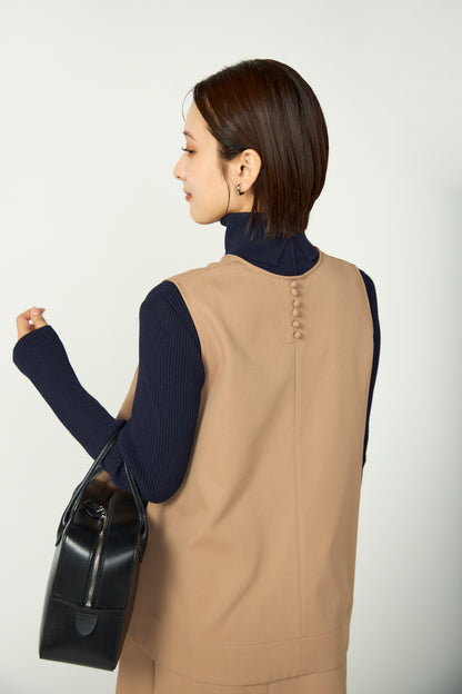 Frame layeard vest(Camel)