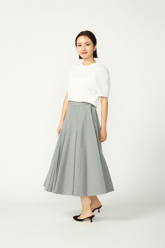 Flurries sleeve kint tops(White)