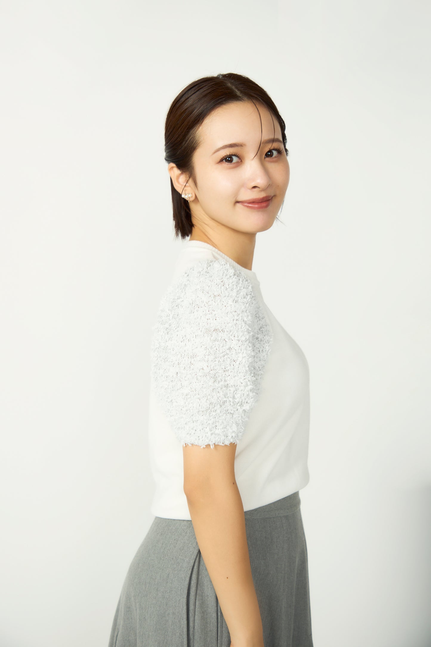 Flurries sleeve kint tops(White)